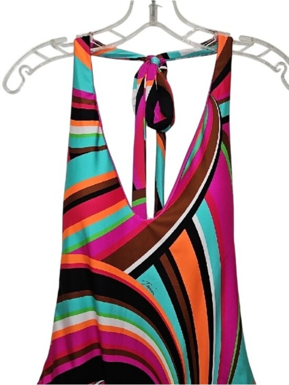 Trina Turk Reversible One Piece Swimsuit Multi-Color Swirl Pattern New Size 10 - Picture 3 of 14